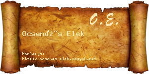 Ocsenás Elek névjegykártya